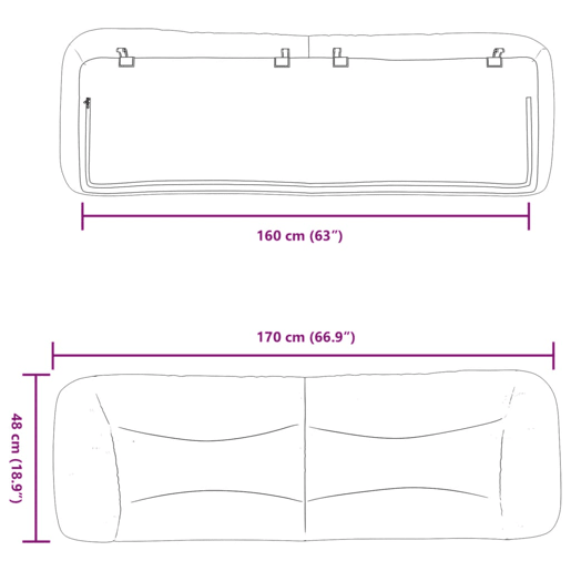 vidaXL Almofadão de cabeceira Hvar 160 cm couro artificial cappuccino vidaXL Almofadão de cabeceira Hvar 160 cm couro artificial cappuccino