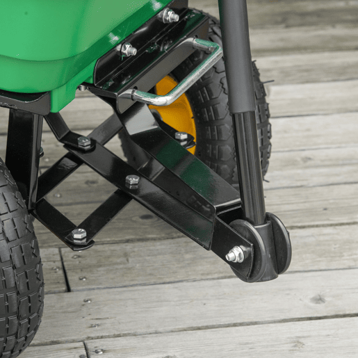 Outsunny Carrinho de Jardim com Caçamba Inclinável até 75° Carrinho de Mão com Guiador Ajustável e 4 Pneus Capacidade Máxima 75L Aço 109x52x94 cm Verde Escuro
