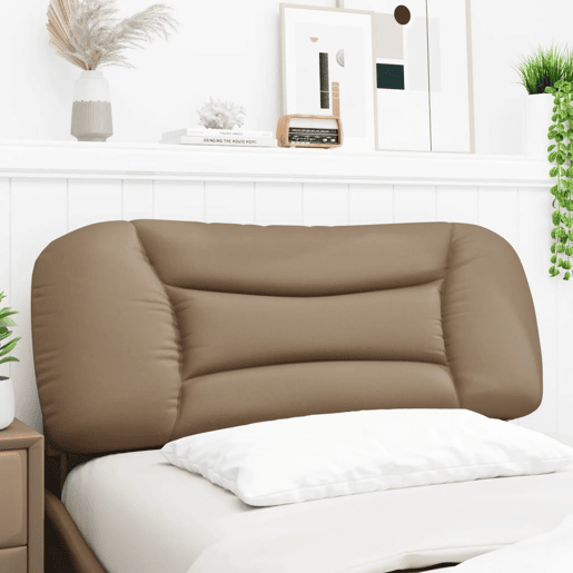 vidaXL Almofadão de cabeceira Hvar 100 cm couro artificial cappuccino vidaXL Almofadão de cabeceira Hvar 100 cm couro artificial cappuccino