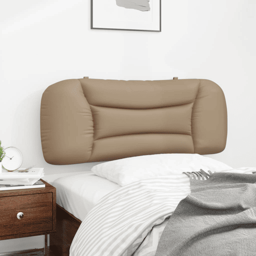 vidaXL Almofadão de cabeceira Hvar 100 cm couro artificial cappuccino vidaXL Almofadão de cabeceira Hvar 100 cm couro artificial cappuccino
