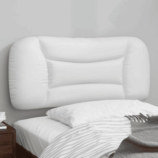 vidaXL Almofadão de cabeceira Hvar 80 cm couro artificial branco vidaXL Almofadão de cabeceira Hvar 80 cm couro artificial branco