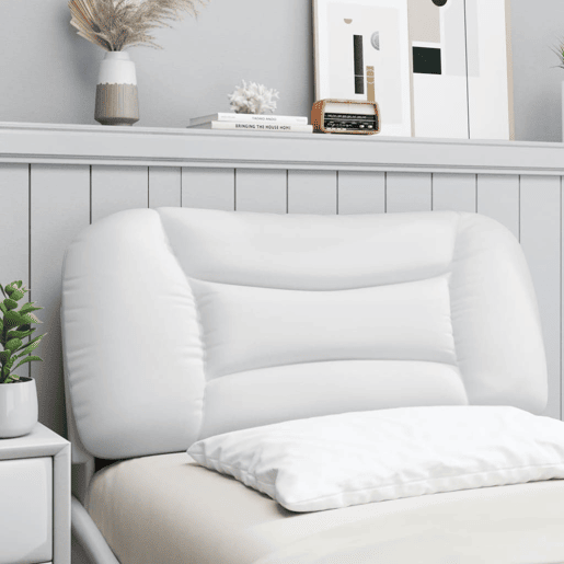 vidaXL Almofadão de cabeceira Hvar 80 cm couro artificial branco vidaXL Almofadão de cabeceira Hvar 80 cm couro artificial branco