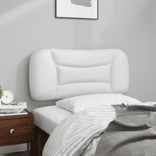 vidaXL Almofadão de cabeceira Hvar 80 cm couro artificial branco vidaXL Almofadão de cabeceira Hvar 80 cm couro artificial branco