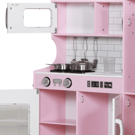 AIYAPLAY Cozinha de Brincar para Crianças acima de 3 anos Cozinha Infantil de Madeira com Acessórios Máquina de Gelo Ardósia e Telefone 83,8x26,8x81 cm Rosa AIYAPLAY Cozinha de Brincar para Crianças acima de 3 anos Cozinha Infantil de Madeira com Acessórios Máquina de Gelo Ardósia e Telefone 83,8x26,8x81 cm Rosa
