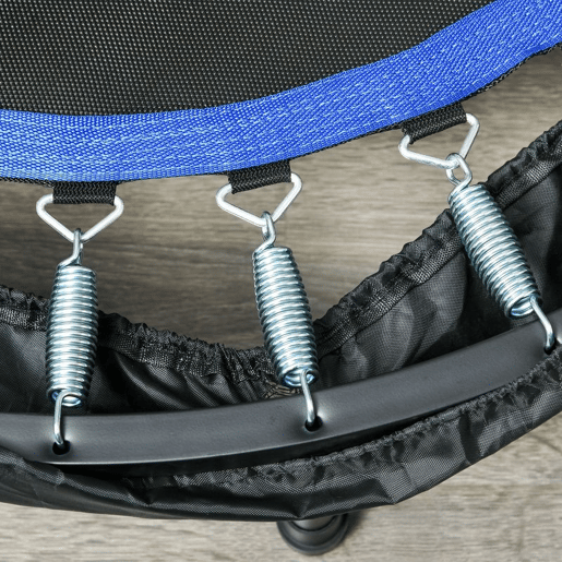 HOMCOM Trampolim Fitness Ø102 Trampolim Dobrável com Pega Ajustável em 4 Níveis Estrutura de Aço para Treino de Pernas Corpo em Casa Escritório Ginásio Azul HOMCOM Trampolim Fitness Ø102 Trampolim Dobrável com Pega Ajustável em 4 Níveis Estrutura de Aço para Treino de Pernas Corpo em Casa Escritório Ginásio Azul