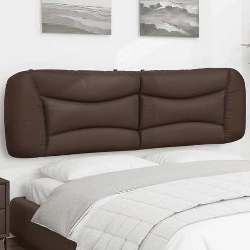 vidaXL Almofadão de cabeceira Hvar 180 cm couro artificial castanho