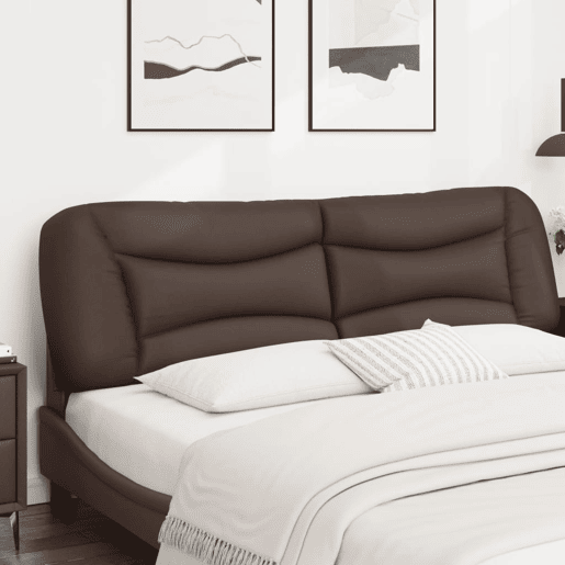 vidaXL Almofadão de cabeceira Hvar 180 cm couro artificial castanho