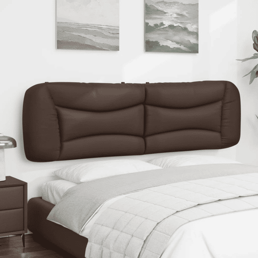 vidaXL Almofadão de cabeceira Hvar 180 cm couro artificial castanho