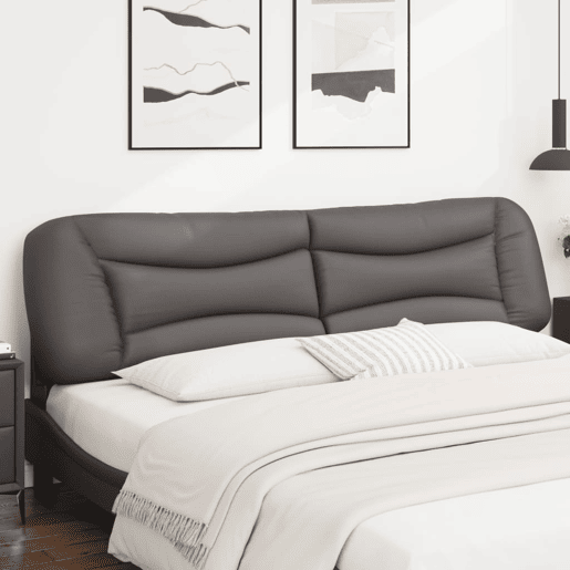 vidaXL Almofadão de cabeceira Hvar 200 cm couro artificial cinzento vidaXL Almofadão de cabeceira Hvar 200 cm couro artificial cinzento