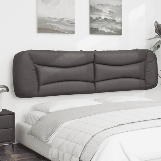 vidaXL Almofadão de cabeceira Hvar 200 cm couro artificial cinzento vidaXL Almofadão de cabeceira Hvar 200 cm couro artificial cinzento