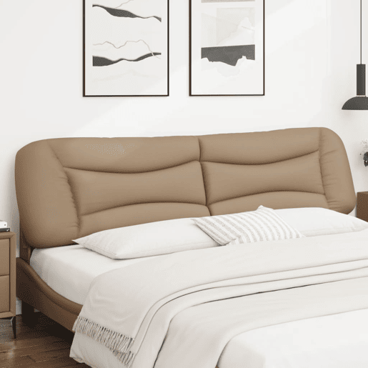 vidaXL Almofadão de cabeceira Hvar 200 cm couro artificial cappuccino