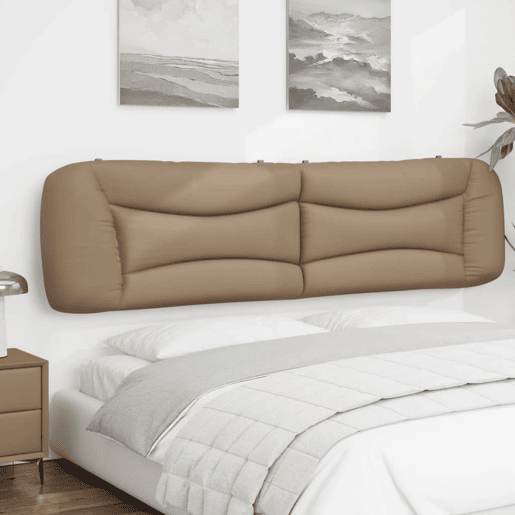 vidaXL Almofadão de cabeceira Hvar 200 cm couro artificial cappuccino