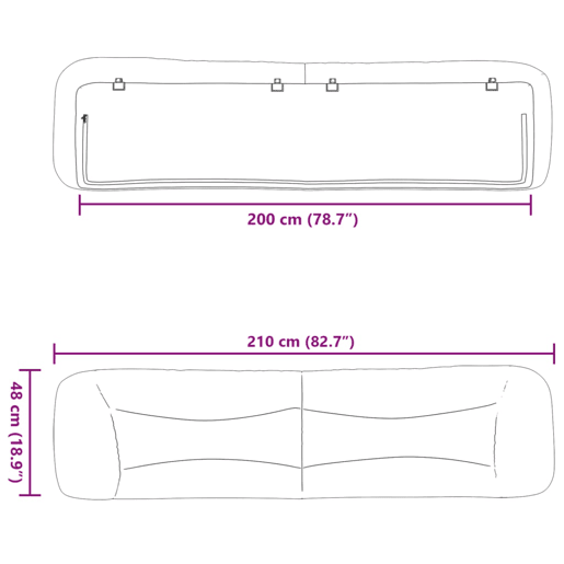 vidaXL Almofadão de cabeceira Hvar 200 cm couro artificial cappuccino