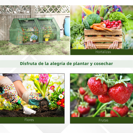 Outsunny Estufa Pequena Estufa de Exterior com Proteção Dupla Janelas e Estrutura de Aço Estufa para Cultivos de Plantas e Flores 180x90x90 cm Verde