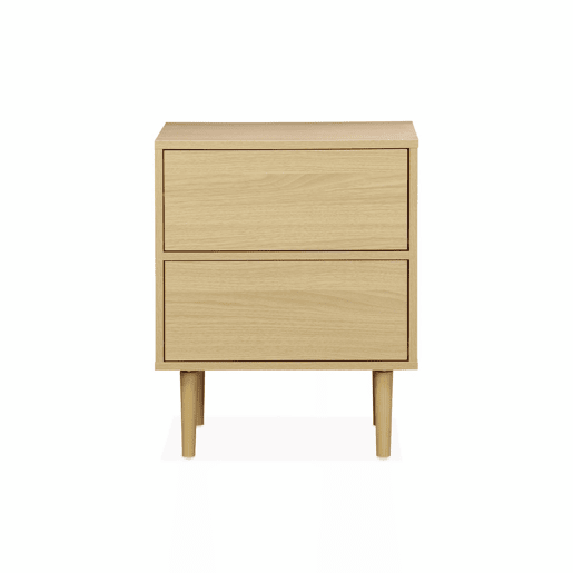 Mesa de cabeceira com efeito madeira natural, set de 2, Mika, Natural, 48x40x59 cm