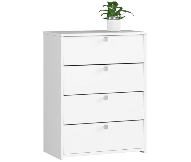 Zapatero con 4 compartimentos akord blanco 60 cm 4 puertas basculantes frente en color blanco 60x33x80 cm