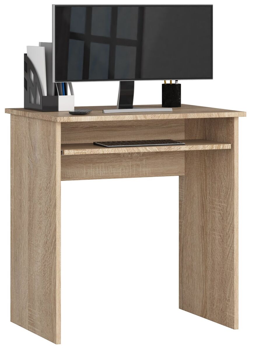 Escritorio akord star roble sonoma 68 cm frente en color roble sonoma 1 estante 68x51x74 cm