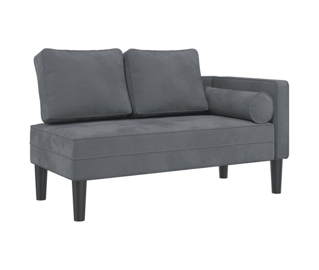 Vidaxl sofá diván con cojines terciopelo gris oscuro