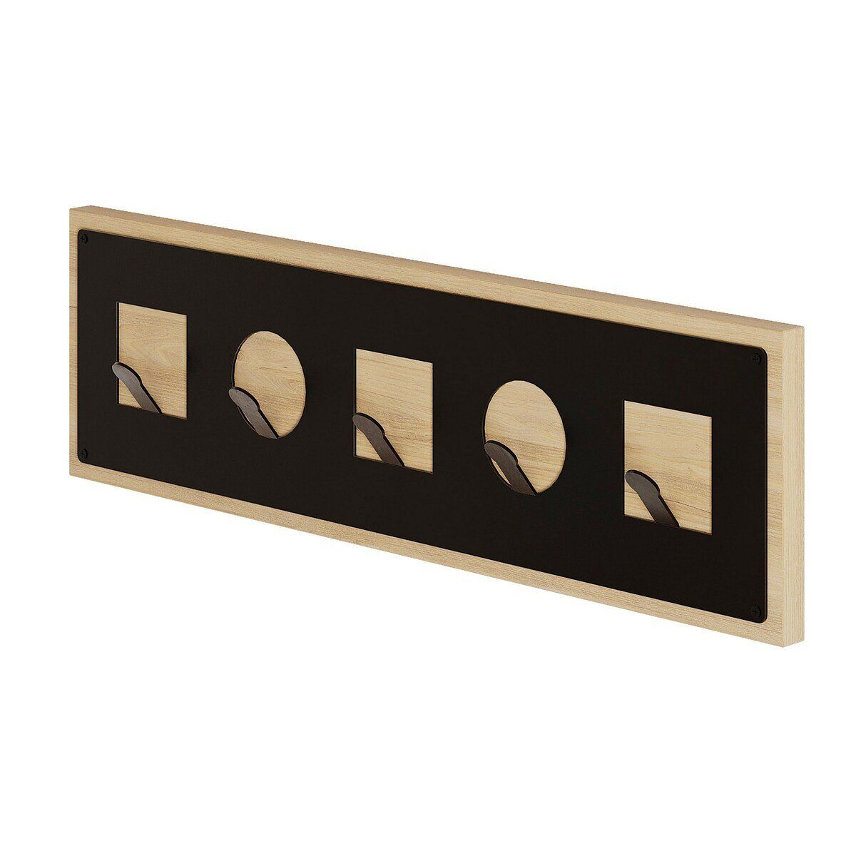 Perchero de pared decorado en madera de roble l54,4 cm - icon