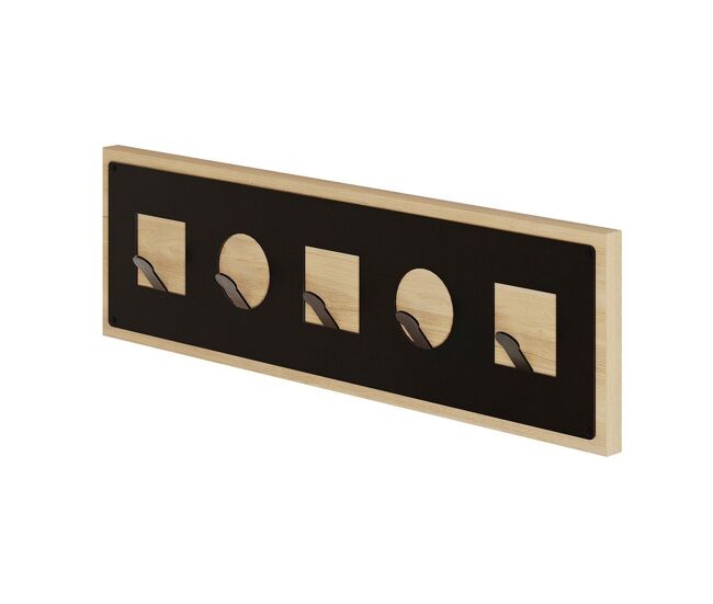 Perchero de pared decorado en madera de roble l54,4 cm - icon
