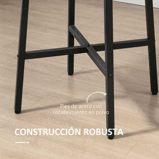 HOMCOM Mesa de Sala de Jantar Redonda para 4 Pessoas Mesa de Cozinha Moderna com Pés de Aço Ø80x76 cm Marrom e Preto