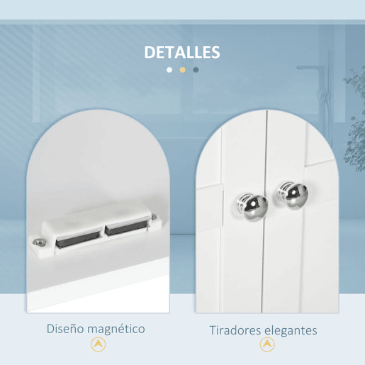 kleankin Armário Casa de banho de Parede Móvel para Casa de Banho com Prateleiras Ajustáveis e Portas com Fechadura Magnéticas Armário de Parede para Cozinha 58x24x60 cm Branco