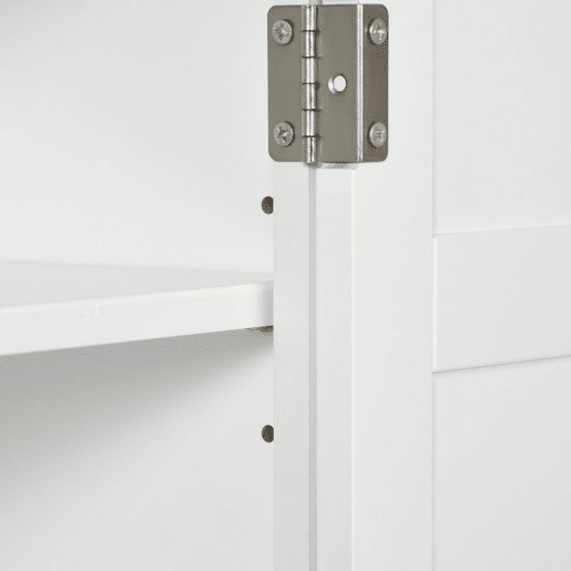 kleankin Armário Casa de banho de Parede Móvel para Casa de Banho com Prateleiras Ajustáveis e Portas com Fechadura Magnéticas Armário de Parede para Cozinha 58x24x60 cm Branco