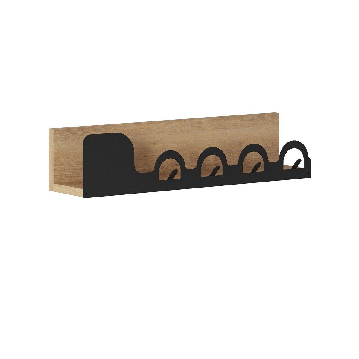 Perchero de pared decorado en roble l63 cm - liora hanger