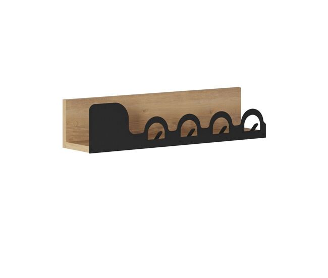 Perchero de pared decorado en roble l63 cm - liora hanger