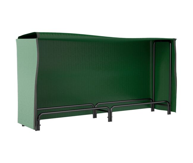 Outsunny estante de leña con funda de pe, leñero exterior metálico robusto, longitud ajustable, carga 200 kg, para interior y exterior, jardín,