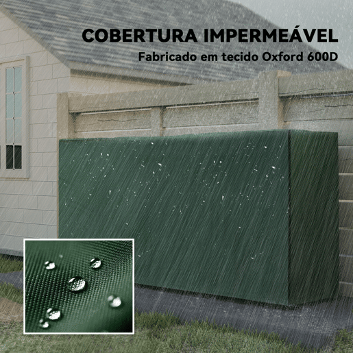 Outsunny Suporte para Lenha com Cobertura Estante para Lenha de Metal Ajustável para Interior e Exterior Carga 200 kg 200x36x99 cm Verde Escuro e Preto