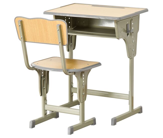 Homcom juego de escritorio y silla para niños de +6 años pupitre infantil altura ajustable escritorio infantil con cajón y gancho natural