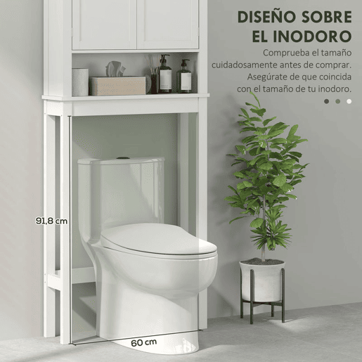 HOMCOM Móvel sobre Sanita Armário para Máquina de Lavar Roupa com 2 Portas Compartimento e Prateleira Ajustável Móvel para Casa de Banho 70x20x175 cm Branco