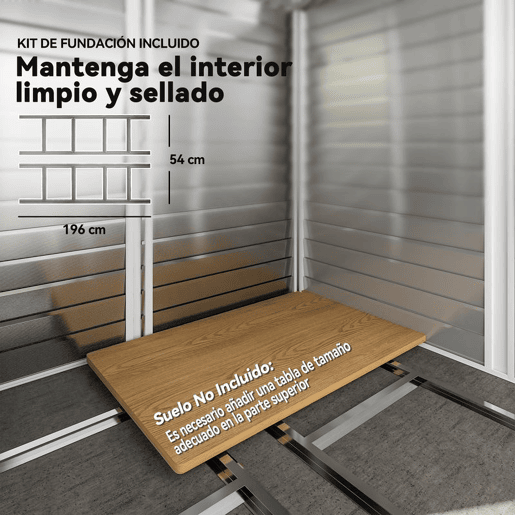 Outsunny Abrigo de Jardim Exterior 4,4 m² 240x206x198 cm Abrigo de Jardim com Porta de Correr e Fechadura Armário para Jardim Pátio Teca