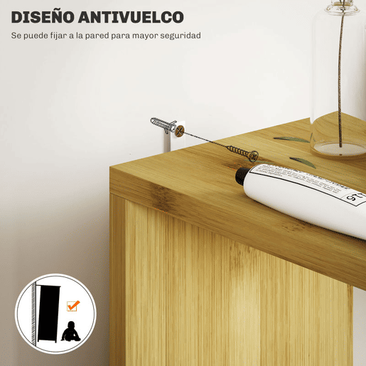 HOMCOM Coluna Casa de Banho Móvel Casa de Banho com Portas e Prateleiras Abertas Armário Casa de Banho Moderno 18x30x120 cm Madeira