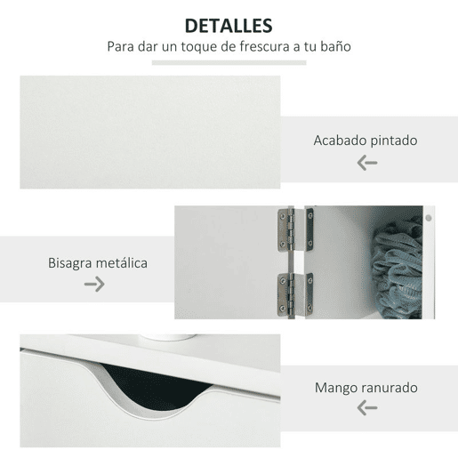 kleankin Coluna Casa de Banho com 2 Portas e 2 Prateleiras Abertas Armário Alto para Casa de Banho Sala de Estar Dormitório Estilo Moderno 15,2x29,8x118cm Branco