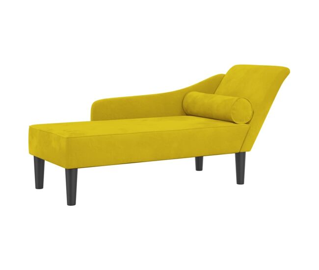 Vidaxl sofá diván con cojines terciopelo amarillo