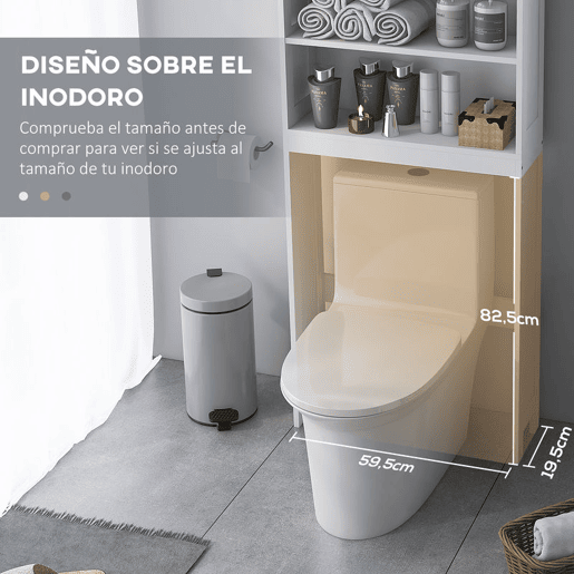 kleankin Móvel sobre Sanita Armário para Máquina de Lavar com 2 Portas Prateleiras Abertas e Prateleira Ajustável Móvel para Casa de Banho 66x23x178 cm Branco