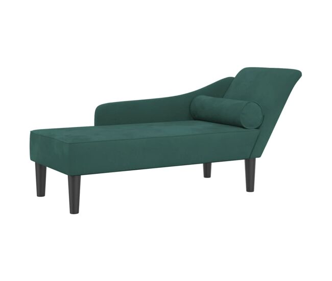 Vidaxl sofá diván con cojines terciopelo verde oscuro