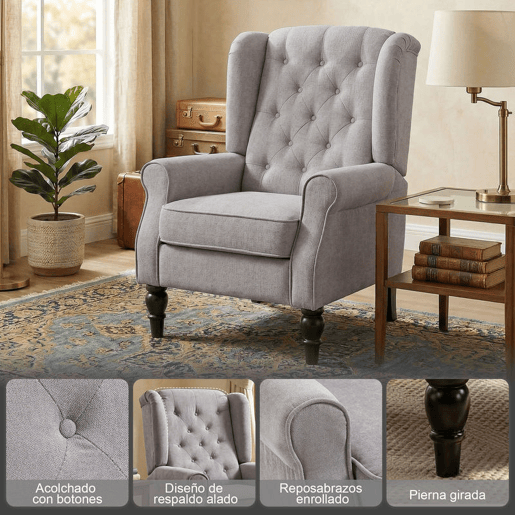 HOMCOM Poltrona de Sala de Estar Poltrona Moderna para Dormitório com Pés de Madeira Poltrona Individual Carga 160 kg para Escritório 74x86x102 cm Cinza