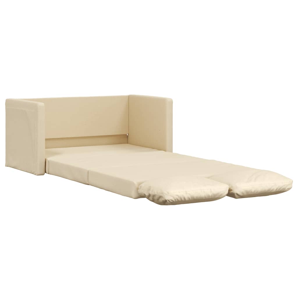 Vidaxl sofá cama de suelo 2 en 1 tela crema 112x174x55 cm