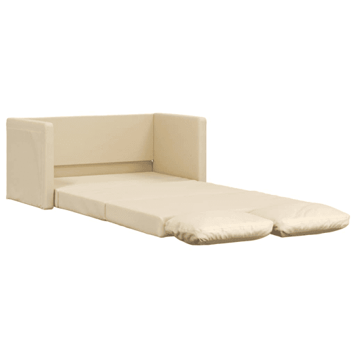 vidaXL Sofá-cama sem pés 112x174x55 cm tecido cor creme