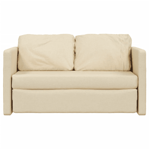 vidaXL Sofá-cama sem pés 112x174x55 cm tecido cor creme
