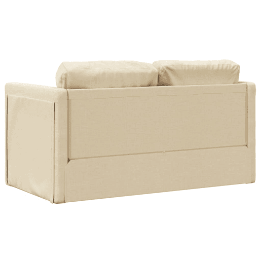 vidaXL Sofá-cama sem pés 112x174x55 cm tecido cor creme