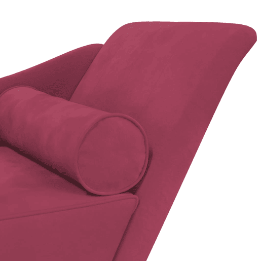 vidaXL Chaise longue com almofadões veludo vermelho tinto