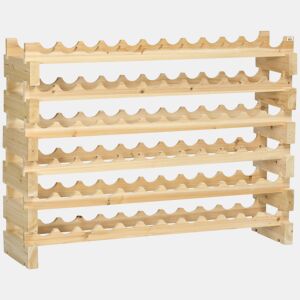 HOMCOM Suporte para Garrafas de Vinho para 72 Garrafas Garrafeira com 6 Níveis Suporte para Vinhos Vertical para Cozinha Sala de Jantar Bar 114x28x85 cm Madeira
