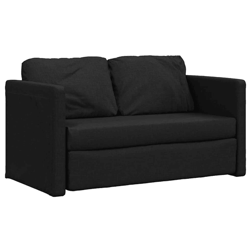 vidaXL Sofá-cama sem pés 112x174x55 cm tecido preto
