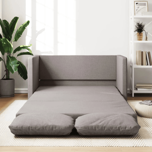 vidaXL Sofá-cama sem pés 112x174x55 cm tecido cinza-acastanhado