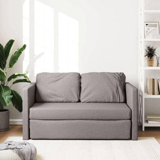 vidaXL Sofá-cama sem pés 112x174x55 cm tecido cinza-acastanhado