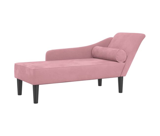 Vidaxl sofá diván con cojines terciopelo rosa